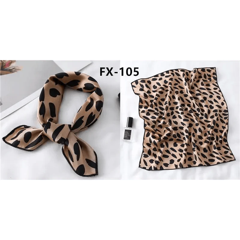 Versatile Square Silk Scarf For Women Fashionable Printed Small Neck Scarfs Office Lady Hair Band Foulard Hand For Female Bandana Shawl
