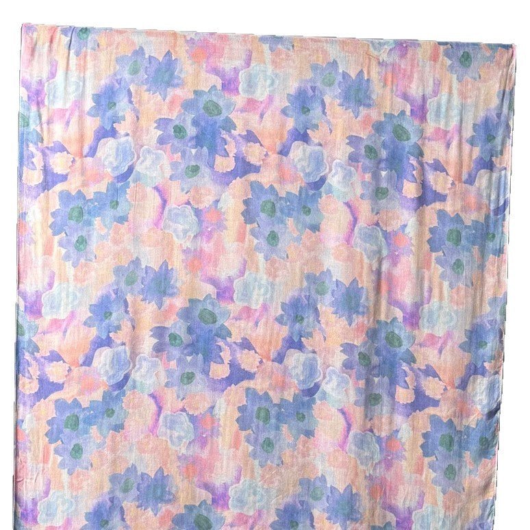 Vibrant Floral Print Scarf Hijab | Lightweight Botanical Headscarf  (MH159)