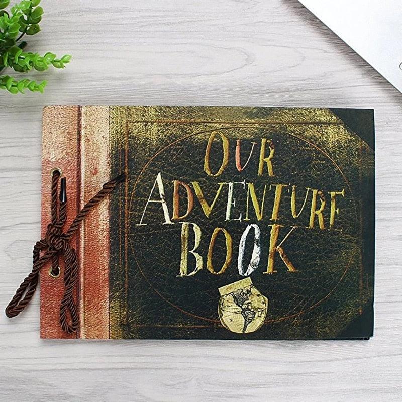 Vintage 20 Pcs 40 Pages Kraft Paper Sheets Card Our My Adventure Book Album Handmade DIY Photo Scrapbook Photo Album Gifts For Scrape book Lovers