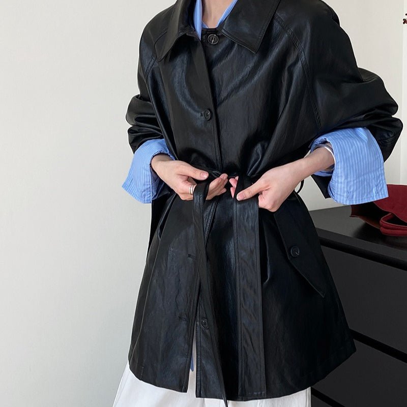 Vintage Faux Leather Jacket (MS149)