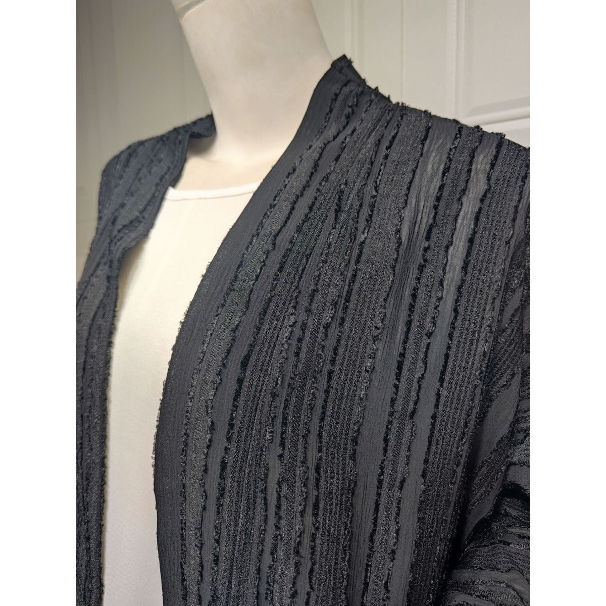 Vintage Knitted Cardigan Abaya | Modest Longline Open Front Jacket for Women (MOA217)
