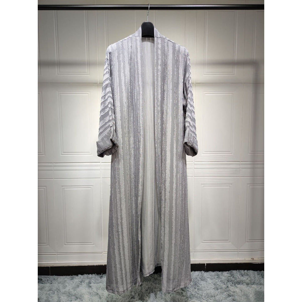 Vintage Knitted Cardigan Abaya | Modest Longline Open Front Jacket for Women (MOA217)