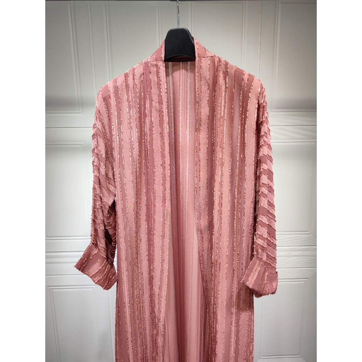 Vintage Knitted Cardigan Abaya | Modest Longline Open Front Jacket for Women (MOA217)