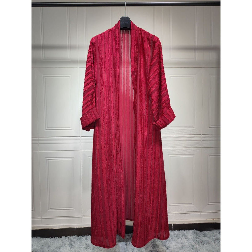 Vintage Knitted Cardigan Abaya | Modest Longline Open Front Jacket for Women (MOA217)