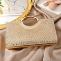 Vintage Large Circular Handle Rhinestone Sparkly Clutch Bag(MAC430)