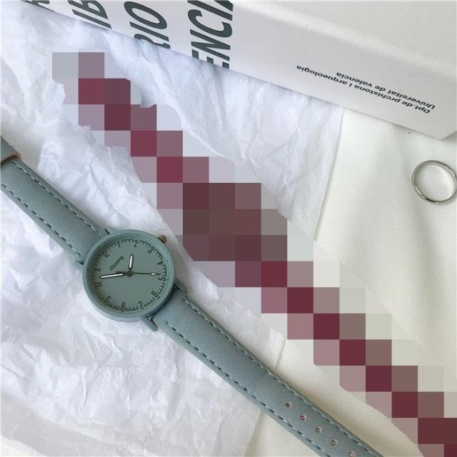 Vintage Leather Simple Women Watches Fashion Quartz Watch Wristwatches Retro Casual Watches Brown Leather Classic Analog Quartz Fashion Simple Ladies Quartz Watches
