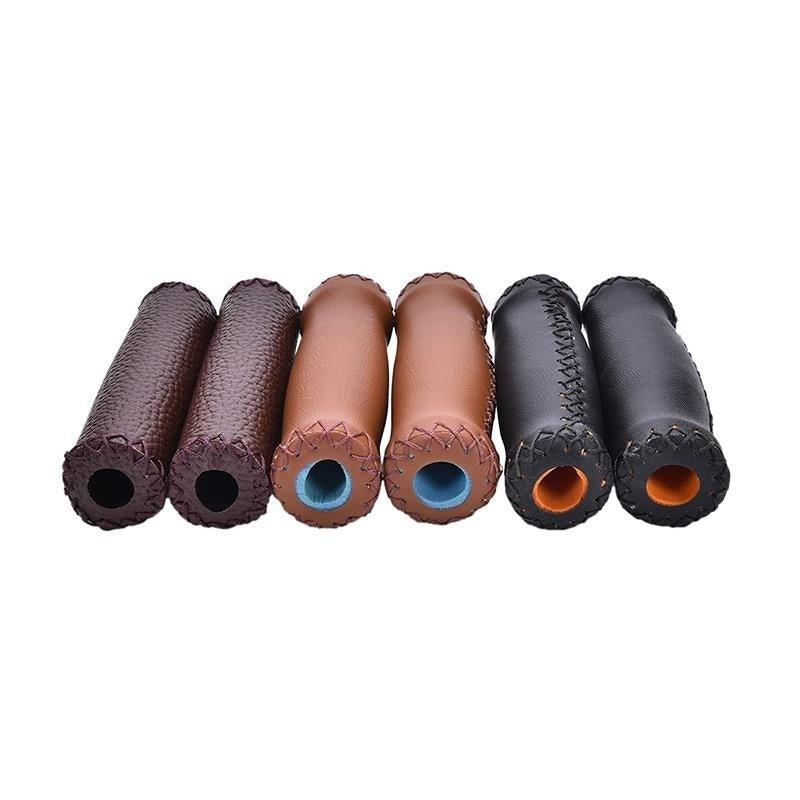 Vintage Retro Riding Road Mountain Bike Bicycle Handlebar Grip Artificial Leather Cycling Grip Health Gear Bicycle Handlebar Grips Bike Handle Cover Grips Artificial Leather Bicycle Handle Covers For Sports Riding