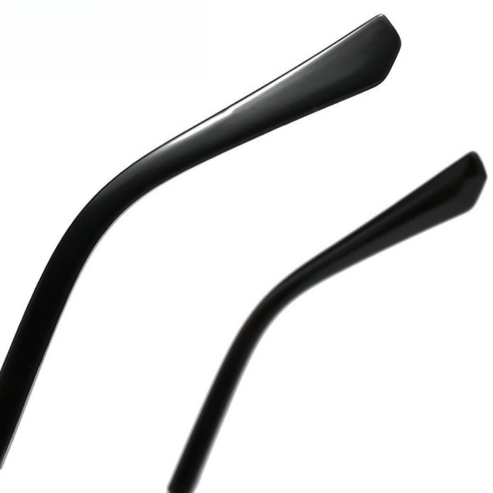 Vintage Rimless Cut Edge Sunglasses - Frameless Polygon Statement Piece (MAC266)