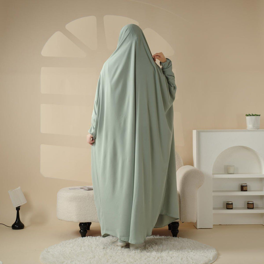 Viscose Niqab Attached 1-Piece Plain Jilbab (MJ005)