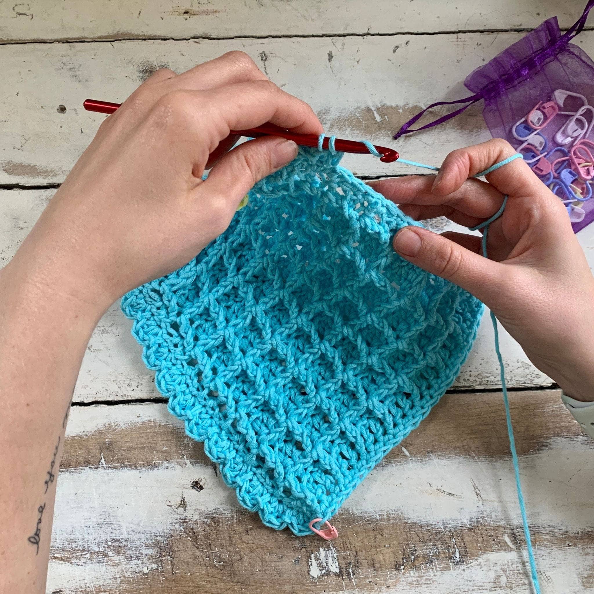 Waffle Stitch Washcloth Crochet Pattern