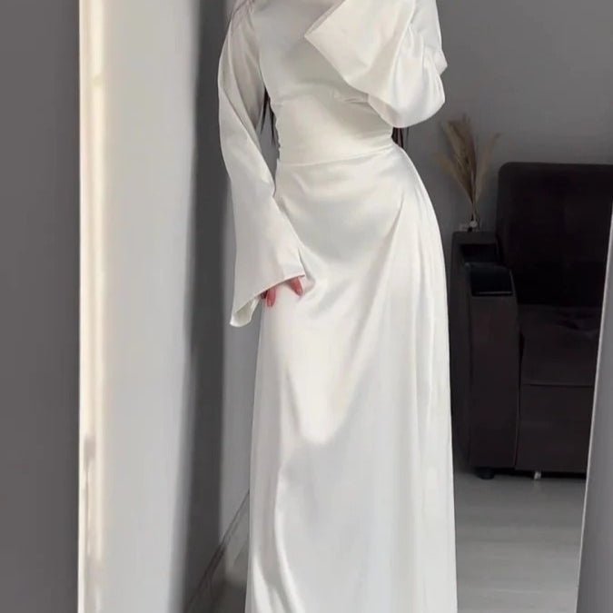 Waist Slim Abaya, Strappy Solid Color Abaya (MA106)