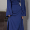 Waist Slim Abaya, Strappy Solid Color Abaya (MA106)