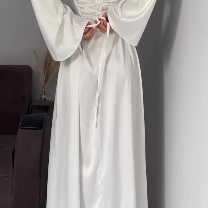 Waist Slim Abaya, Strappy Solid Color Abaya (MA106)