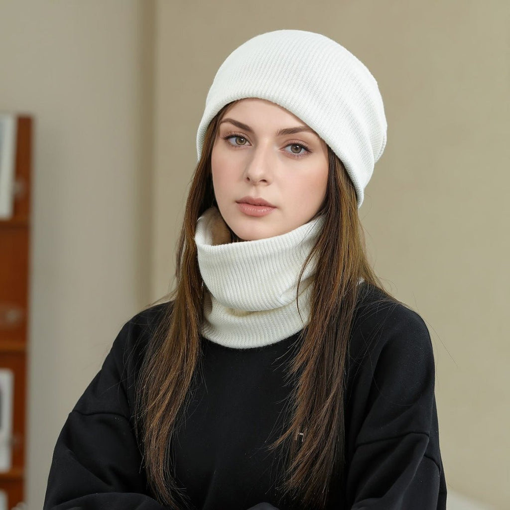 Warm Knit Beanie with Looped Scarf Set (MAC299)
