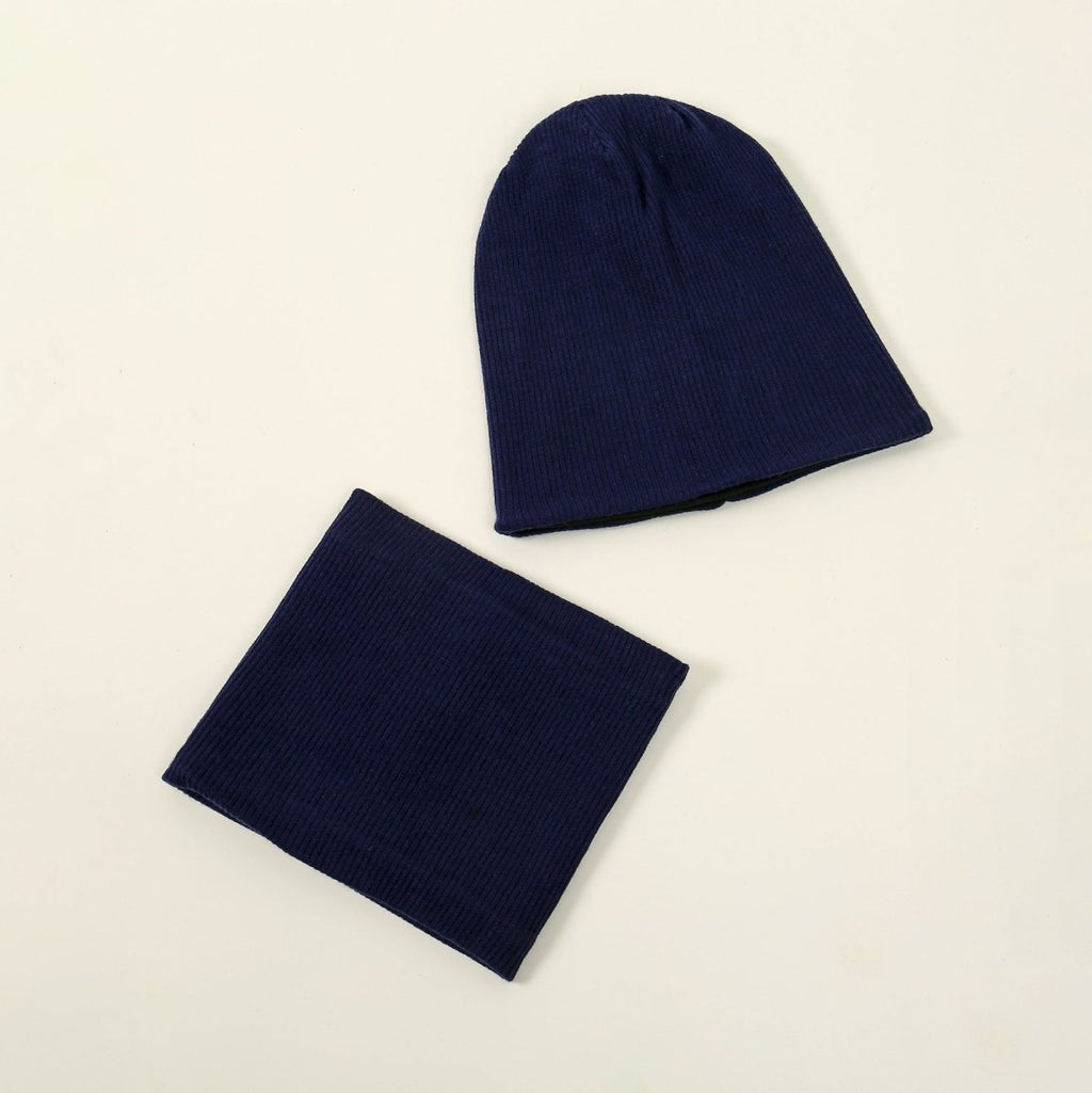 Warm Knit Beanie with Looped Scarf Set (MAC299)