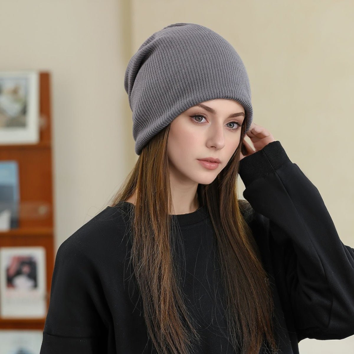 Warm Knit Beanie with Looped Scarf Set (MAC299)