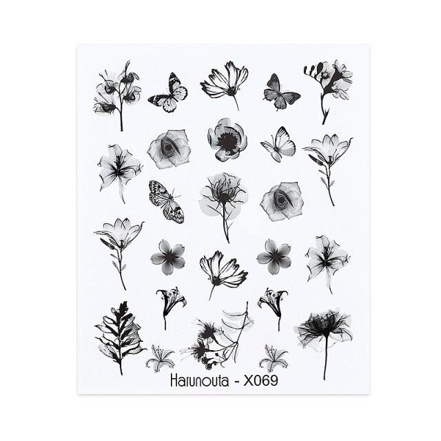 Water Nail Stickers Women Face Sketch Abstract Butterfly Image Sexy Girl Nail Art Decor Sliders Manicures For Nails Decoration Decal Self-Adhesive 3D Wave Design Decoration for Women Girls Tape Nail Art Stickers Decal Decoration