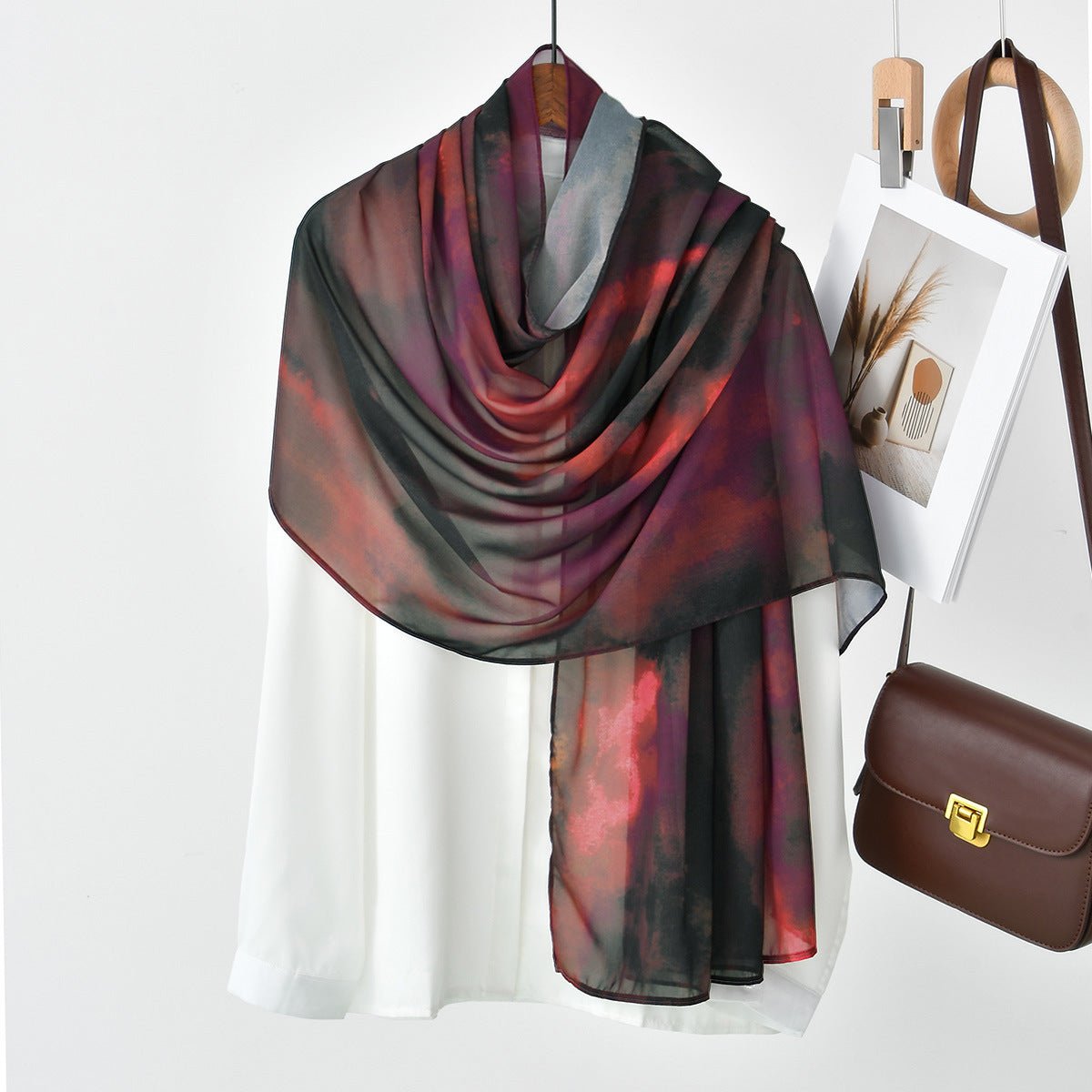 Watercolor Artistry Ethereal Print Hijab (MH176)