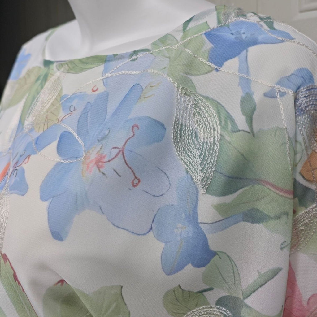 Watercolor Floral Kaftan Abaya | Batwing Sleeve Pullover Abaya (MA371)