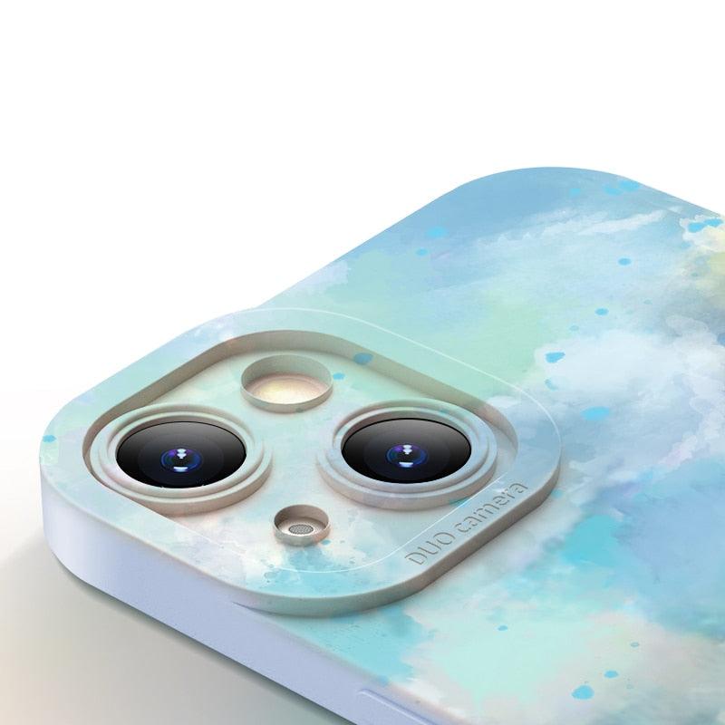 Watercolor Painting Phone Case For Xiaomi Mi 11 Lite 12 11T 10T Poco X4 M4 Pro X3 Redmi 10C Note 11 11S 10 9 With Lanyard Cover Aesthetic New Design Shockproof Unique Soft Bumper Case Cover