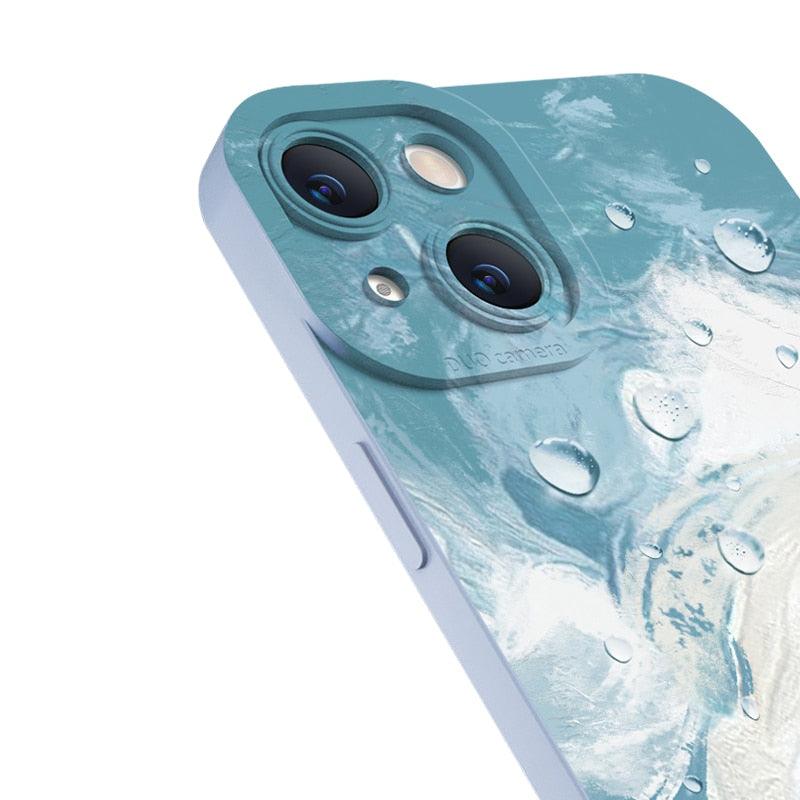 Watercolor Painting Phone Case For Xiaomi Mi 11 Lite 12 11T 10T Poco X4 M4 Pro X3 Redmi 10C Note 11 11S 10 9 With Lanyard Cover Aesthetic New Design Shockproof Unique Soft Bumper Case Cover