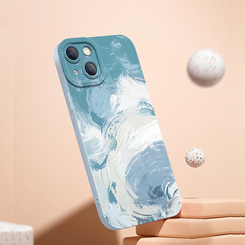 Watercolor Painting Phone Case For Xiaomi Mi 11 Lite 12 11T 10T Poco X4 M4 Pro X3 Redmi 10C Note 11 11S 10 9 With Lanyard Cover Aesthetic New Design Shockproof Unique Soft Bumper Case Cover