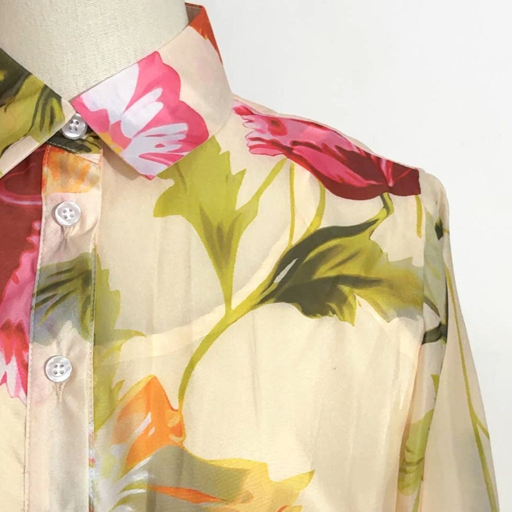 Watercolour Floral Shirt Maxi Dress(MS414)