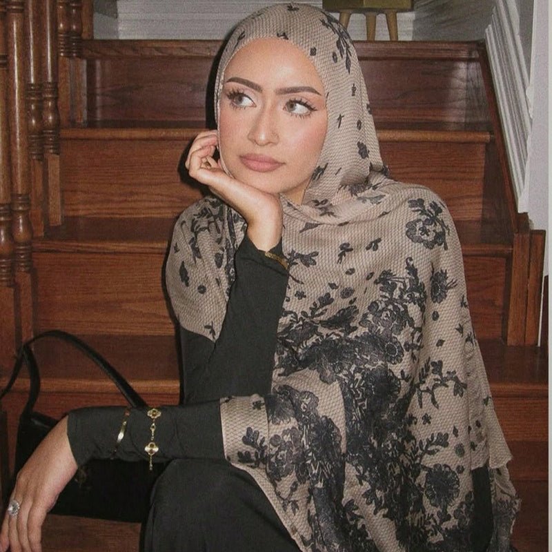 Watercolour Print Hijab Shawl(MH229)