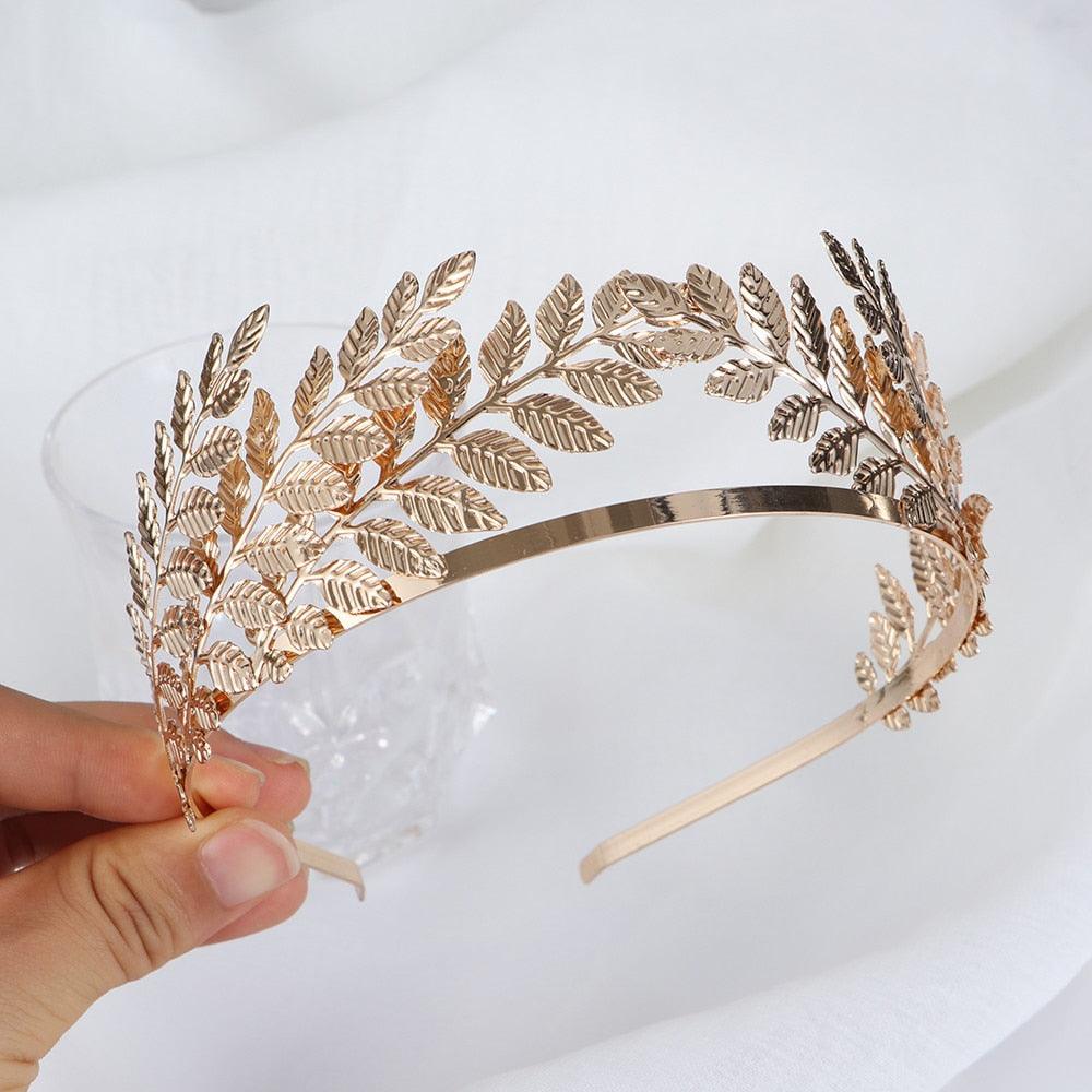 Western Fashion Retro Hair Bands For Women Wedding Metal Gold Leaf Butterfly Hair Headbands Girls Bride Gorgeous Hair Accessories For Women