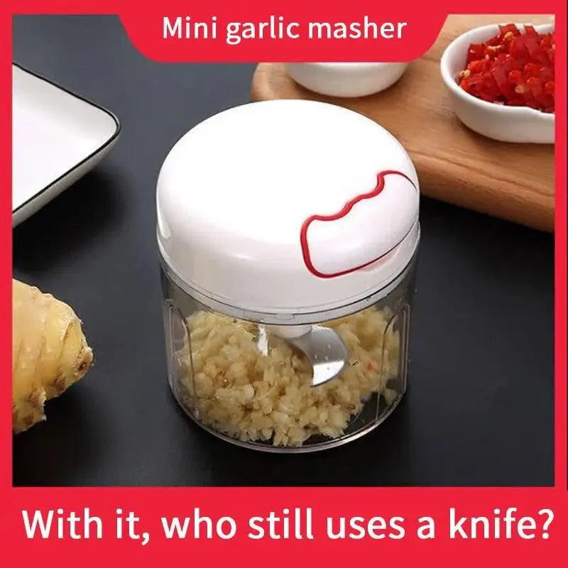 White Mini Multifunctional Kitchen Accessories Vegetable Press Manual Puller Cutting And Stirring Kitchen Gadgets Masher