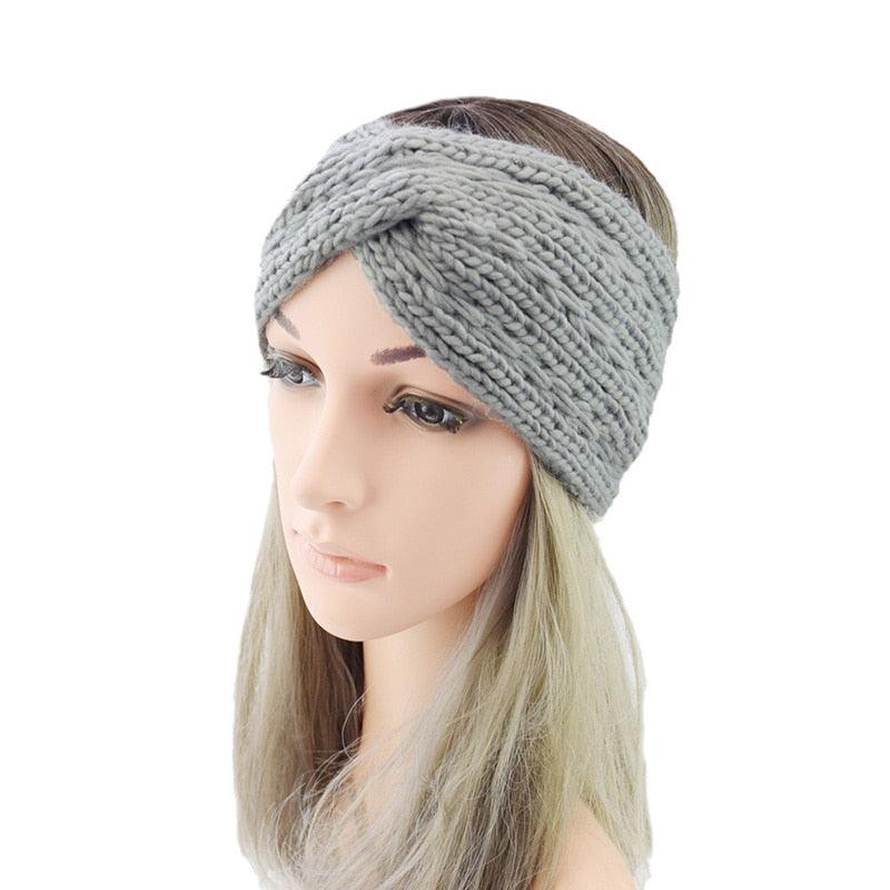 Wide Knitted Headband Bows Knotted Winter Women Turban Hair Accessories For Girls Lady Soft Knitting Winter Headbands Gorgeous Hair Accessories For Women