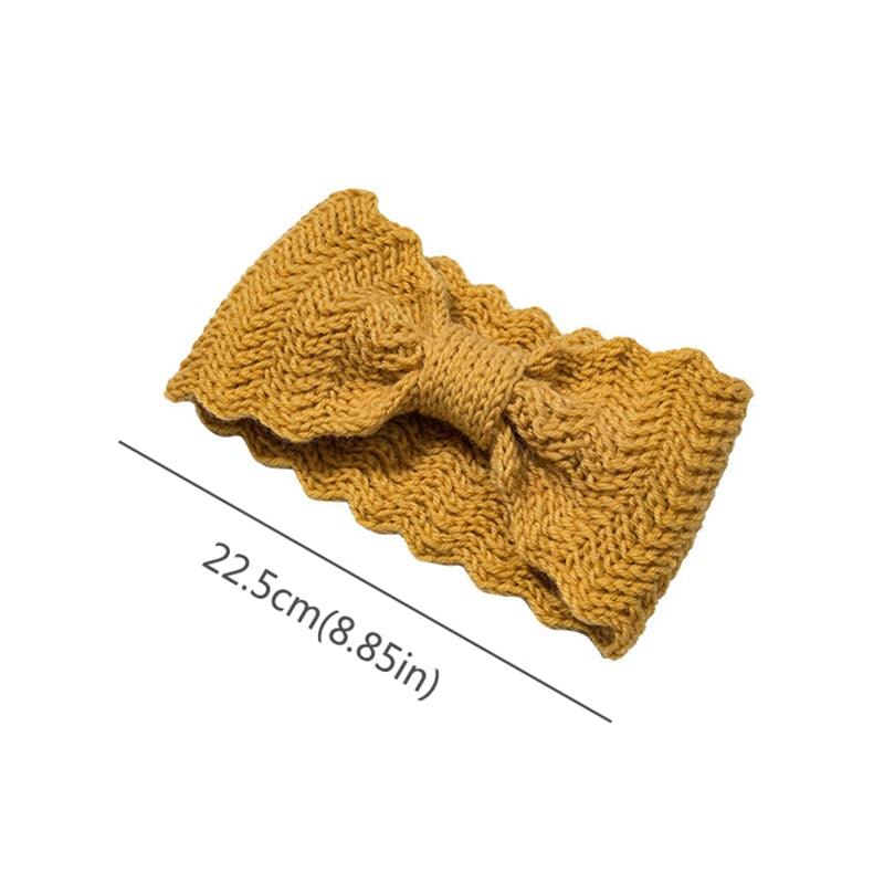 Wide Knitted Headband Bows Knotted Winter Women Turban Hair Accessories For Girls Lady Soft Knitting Winter Headbands Gorgeous Hair Accessories For Women