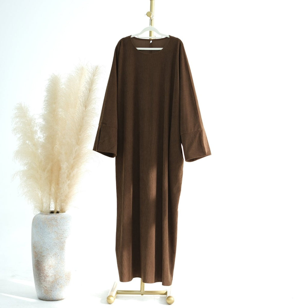 Wide Sleeve Corduroy Abaya (MA045)