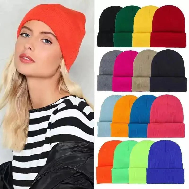 Winter Beanie Hats For Men And Women One Size Beanies Knitted Solid Cool Hat Girls Autumn Female Beanie Warm Comfortable Soft Casual Cap For Cold Weather