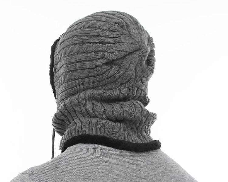 Winter Knitted Hat Beanie Men Beany Skellies Beanies Winter Hats For Women Men Caps Gorgas Bonnet Mask Brand Hats Hooded Cowl Neckerchief with Drawstring Soft Balaclava Pullover Knitted Beanie for Adults Men Women Ski Caps