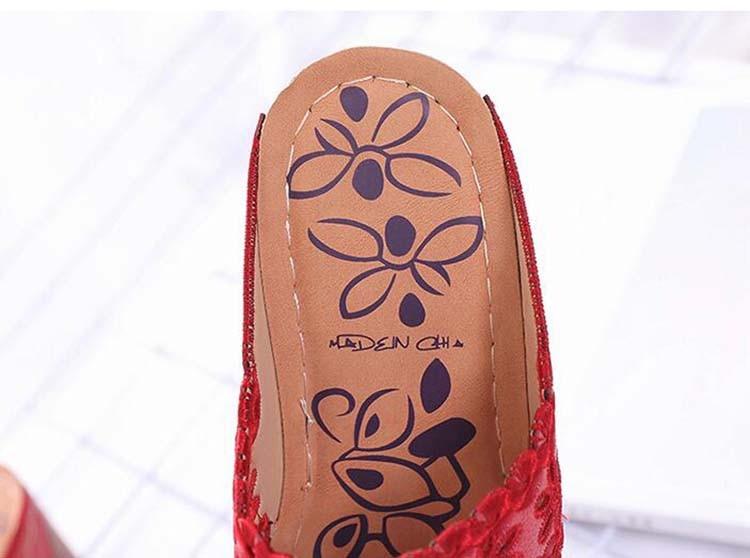 Woman Sandals For Beach Slip On Fashion Sandals Women Thick Bottom Footwear Flat Sandals Soft Leather Vintage Summer Casual Non-Slip Beach Platform Shoes Sandals