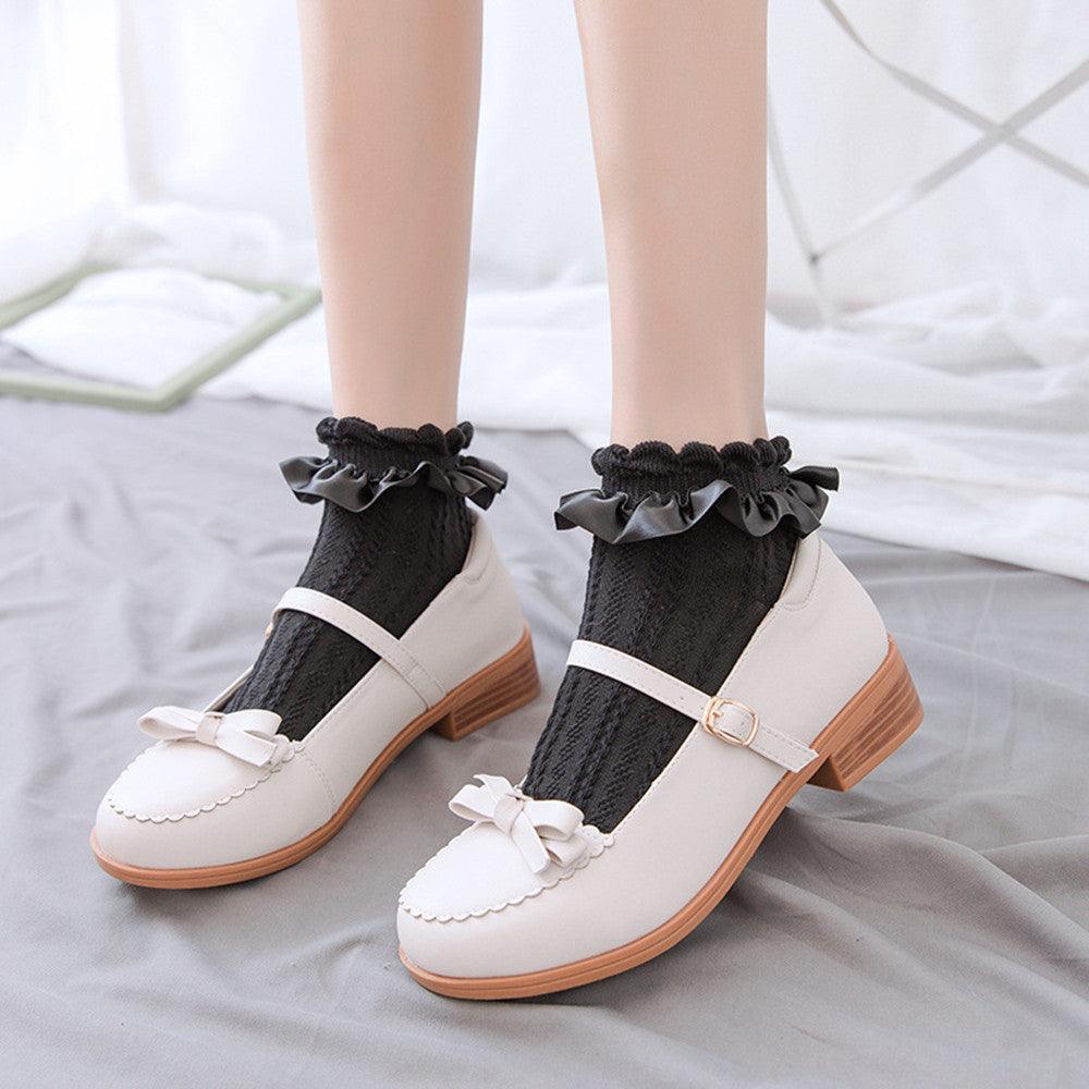 Woman Summer Ruffle Socks Short Socks Nylon Lace Socks Anime Cartoon Sweet Girls Hosiery Cosplay Costumes Accessories