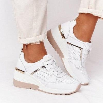 Women Elegant Sneakers Thick Bottom Women Casual Shoes Athletic Road Running Mesh Breathable Casual Sneakers Lace Up Comfort Sports Sneakers