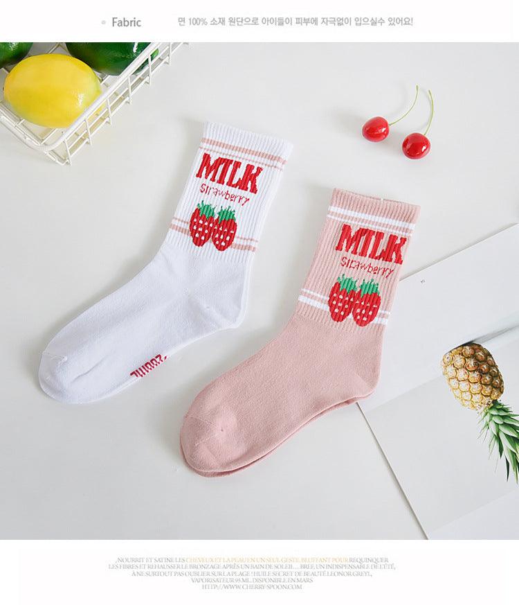 Women's Socks Combed Out Of Pure Cotton Colorful Cartoon Cute Funny Happy Kawaii Moon Strawberry Cactus Ankle Socks For Men And Women