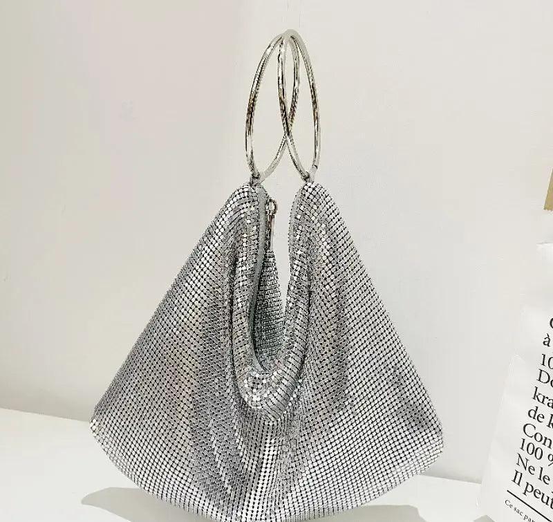 MAC025 Women's Aluminum Sequin Evening Clutch Hand Bag Purse