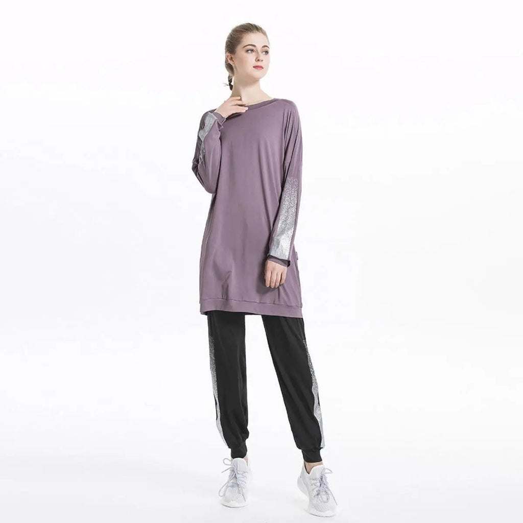 Women's Casual Two Piece Sweatsuit Set - Long Sleeve Crewneck and Joggers(MB008)