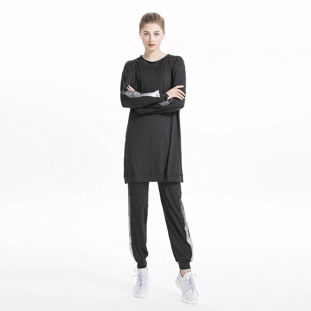 Women's Casual Two Piece Sweatsuit Set - Long Sleeve Crewneck and Joggers(MB008)