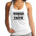 Womens Fitness Tank Top Graphic T-shirt - Woman of Faith Black