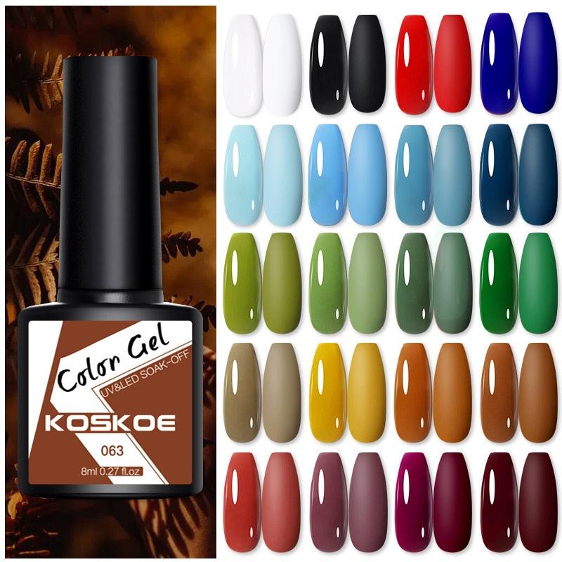 Womens Glossy Colorful 8ml Nail Gel Polish Permanent UV LED Summer Winter High Quality Fashion Design