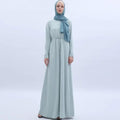 Women's Mint Green Abaya with Pearl Buttons & Pockets - Mariam's Collection