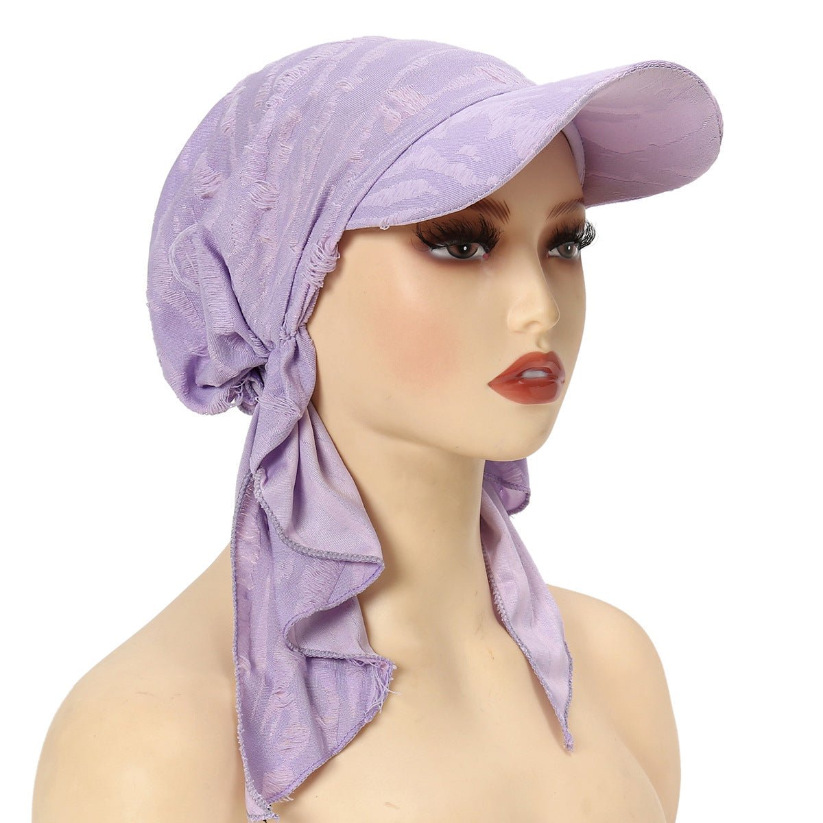 Women's Multi-Color Fashion Baseball Cap – Frayed Edge Boho Beanie with Feather Detail（MH113）