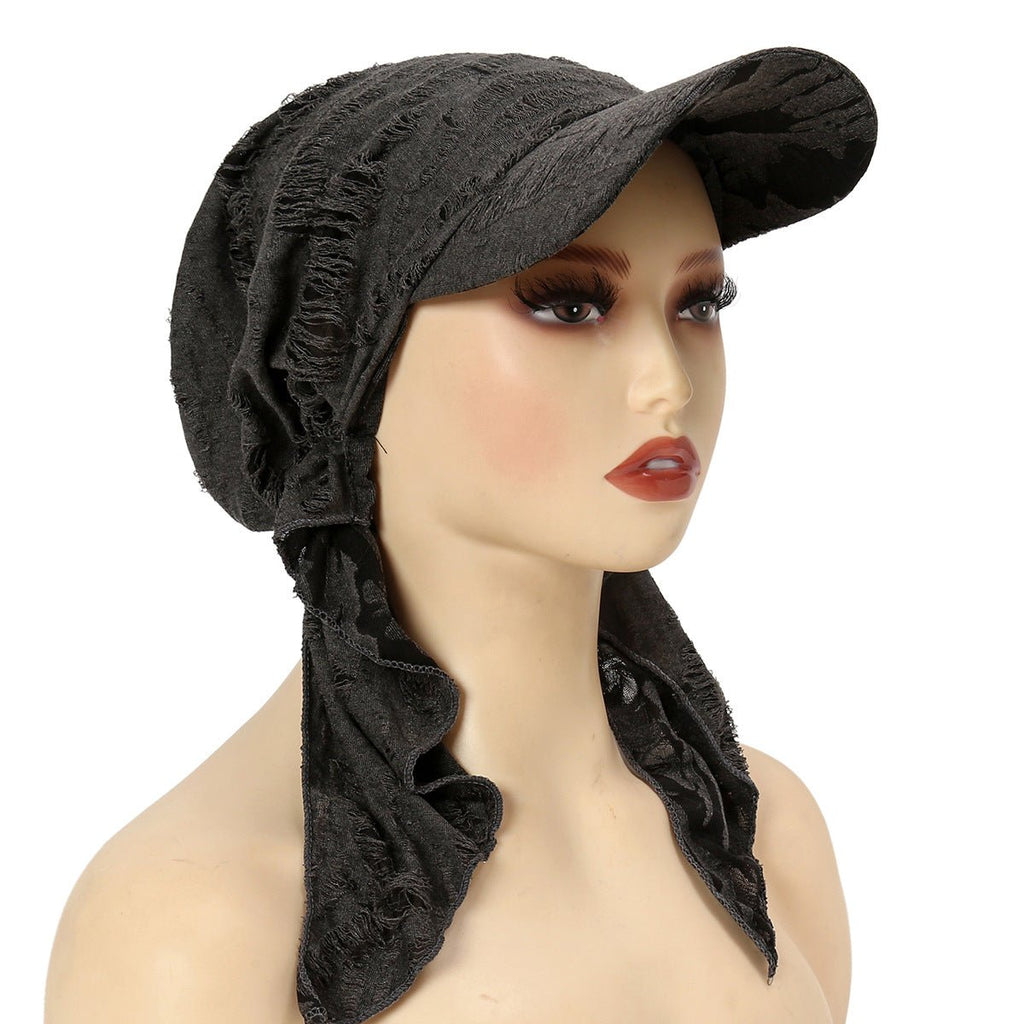 Women's Multi-Color Fashion Baseball Cap – Frayed Edge Boho Beanie with Feather Detail（MH113）