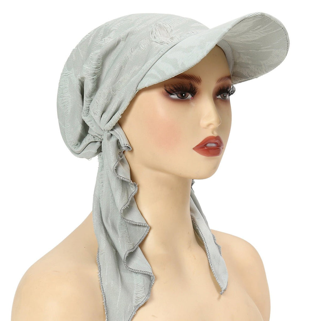 Women's Multi-Color Fashion Baseball Cap – Frayed Edge Boho Beanie with Feather Detail（MH113）