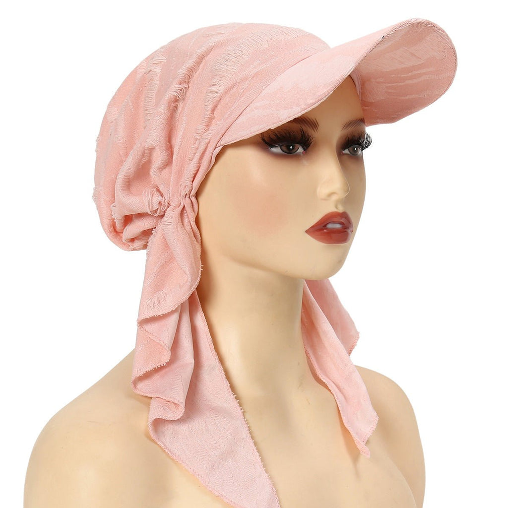 Women's Multi-Color Fashion Baseball Cap – Frayed Edge Boho Beanie with Feather Detail（MH113）