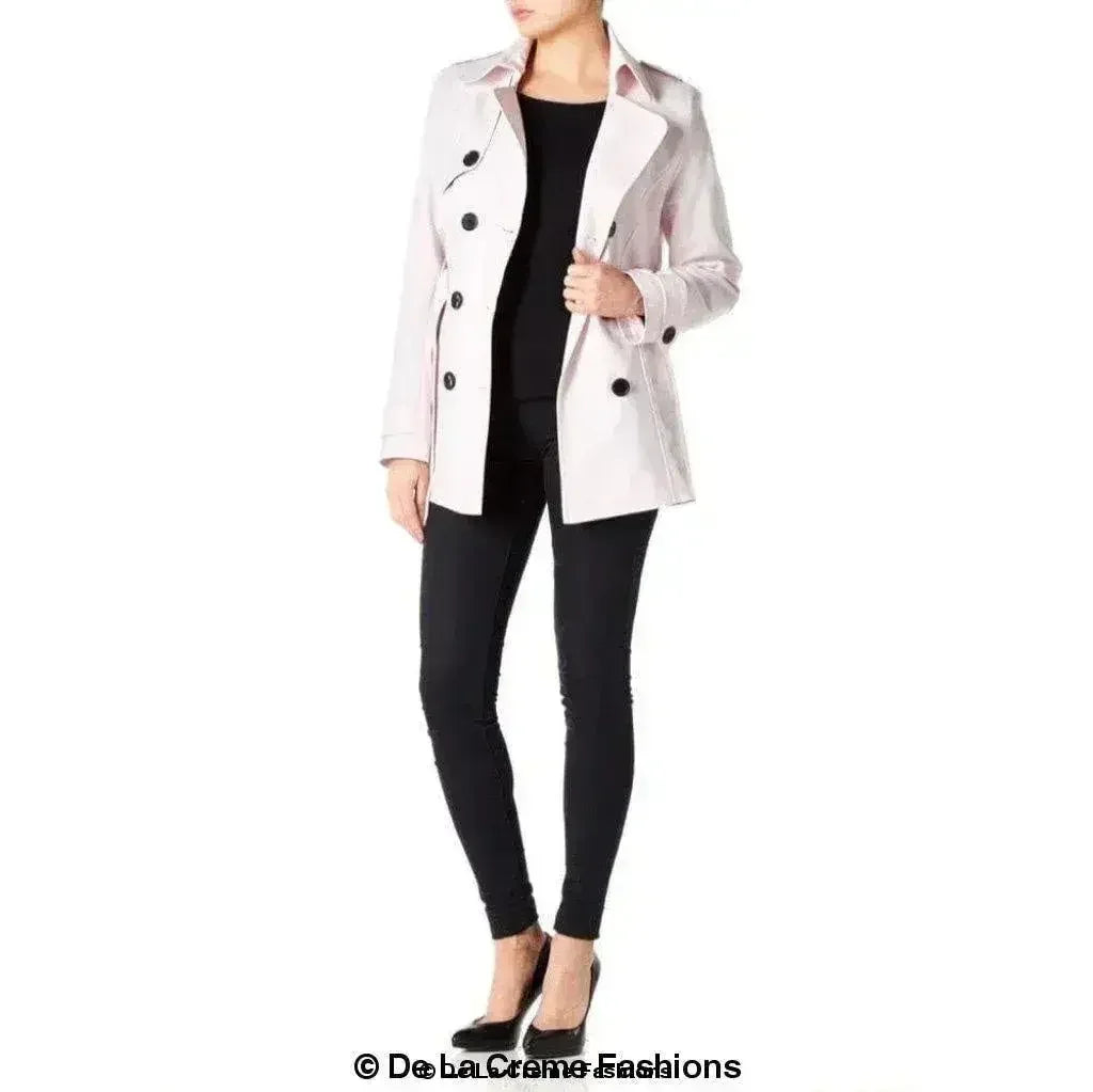 Womens Spring/Summer Double Breasted Short Belted Coat (1710-SP)